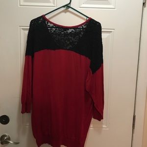 Torrid lace shoulder plus size shirt